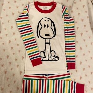 KIDS! Rainbow Stripe Snoopy Pajama Set
